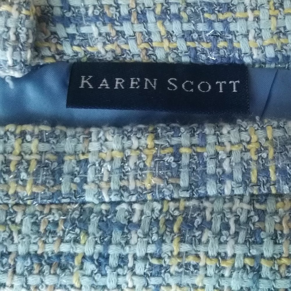 Karen Scott | Blue Tweed Skirt - Picture 6 of 7